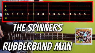 Video thumbnail of "The Spinners - Rubberband Man Bass Cover (With Tab)"