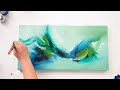 Abstract Acrylic Painting / Relaxing Landscape Scene /  Painting Demonstration