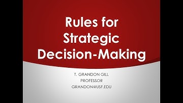 Complexity, Information Technology and Strategic Decision-Making: Part 5: Rules