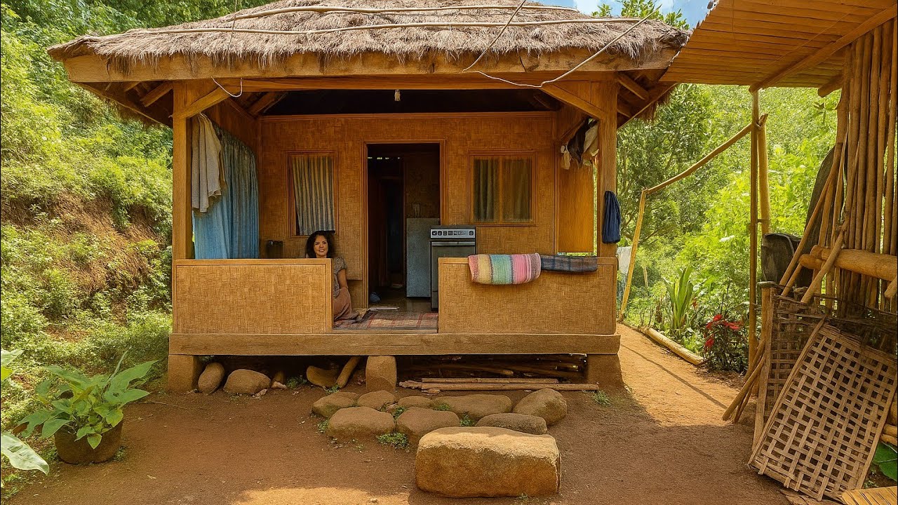 Demi Sebuah Ketenangan‼️Satu Keluarga Tinggal Di Rumah Unik Pinggir Hutan Dekat Sungai Deras