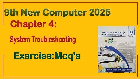 9Th Class Computer New Book 2025 || Chapter 4,Exercise Solution || Punjab Board 9th new computer
