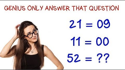 Genius only answer that puzzle problem