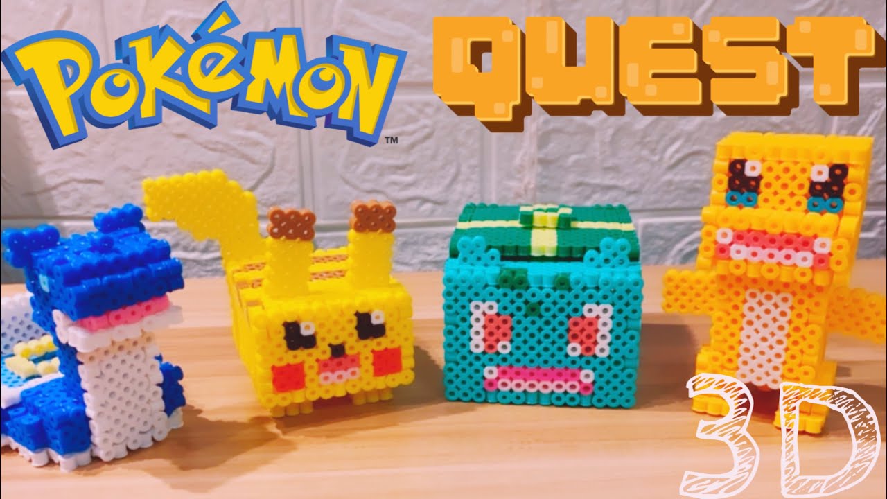 PIKACHU 3D Building Vlog with Mini Perler Beads #3dperler 