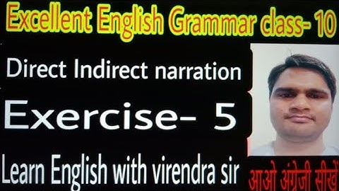 Direct and Indirect speech | Class 10 Up board English Grammar | Ex- 5