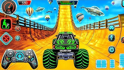 Monster track stunt game // Which colour car will win ❓🤔 P27