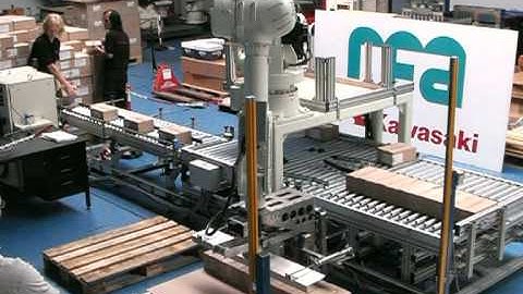 RFA Kawasaki RD80N Robotpalletiser FAT test at RFA