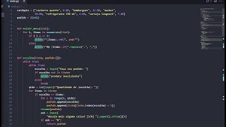 Menu em python
