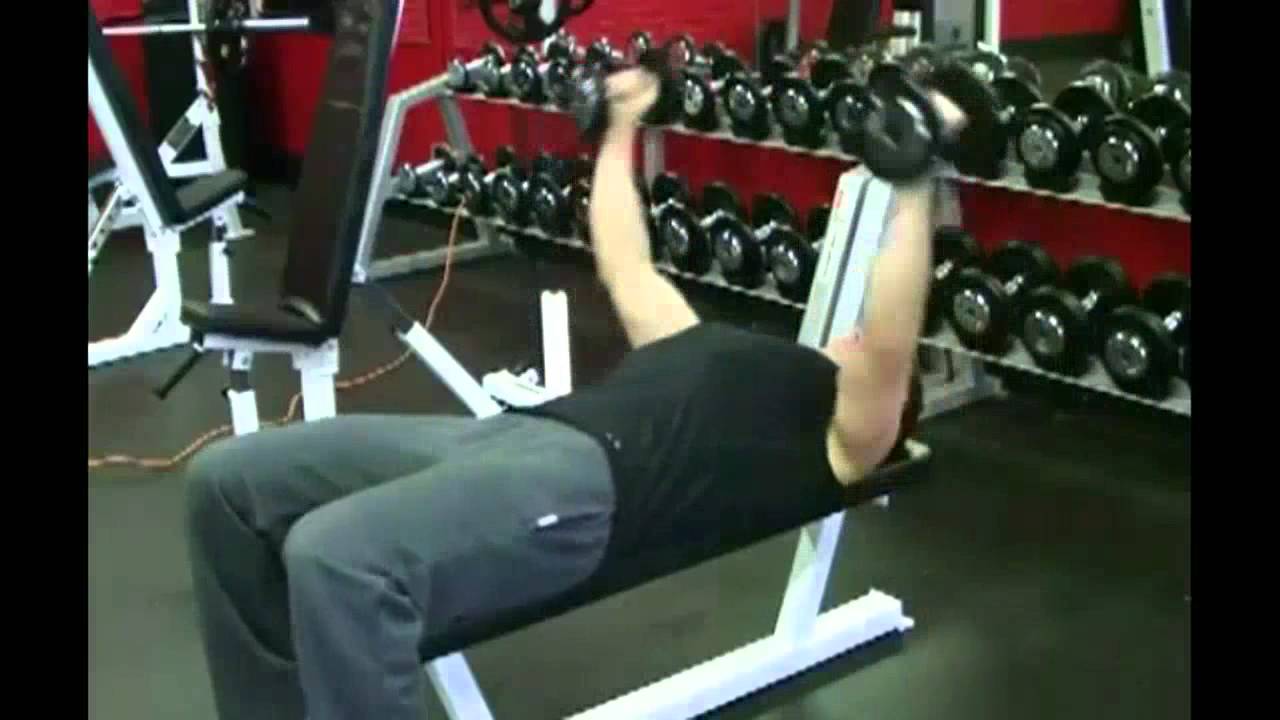Dumbbell Press Flye (Flat Bench) Training video 4 you..Chest Workout YouTube