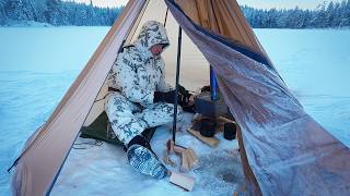 Hot Tent, Deer Stew and a Starry Sky | -28°C Winter Camping (Finnish w/ English subtitles)