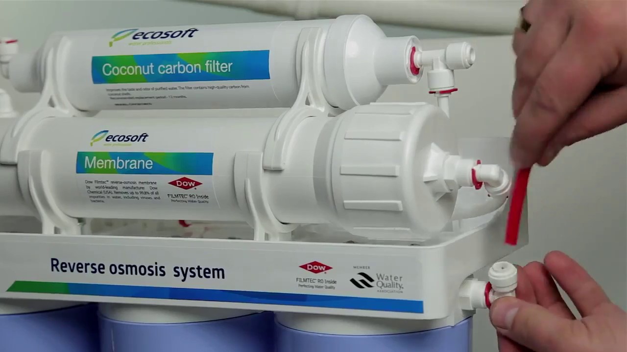Установка обратного осмоса Ecosoft™ Как установить обратный осмос - YouTube