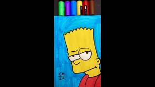Famous Drawing Bart Simpson with Posca marker, satisfying! #shorts #artist #artwork #satisfying #simpsons Wealth