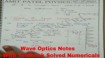 Class 12 Physics Notes Wave Optics