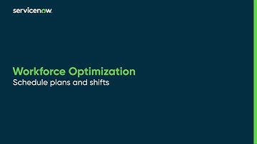 Workforce Optimization | Schedule plans and shifts