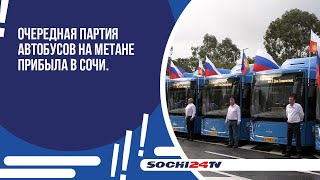 видео: Очередная партия автобусов на метане прибыла в Сочи. картинка: Очередная партия автобусов на метане прибыла в Сочи.