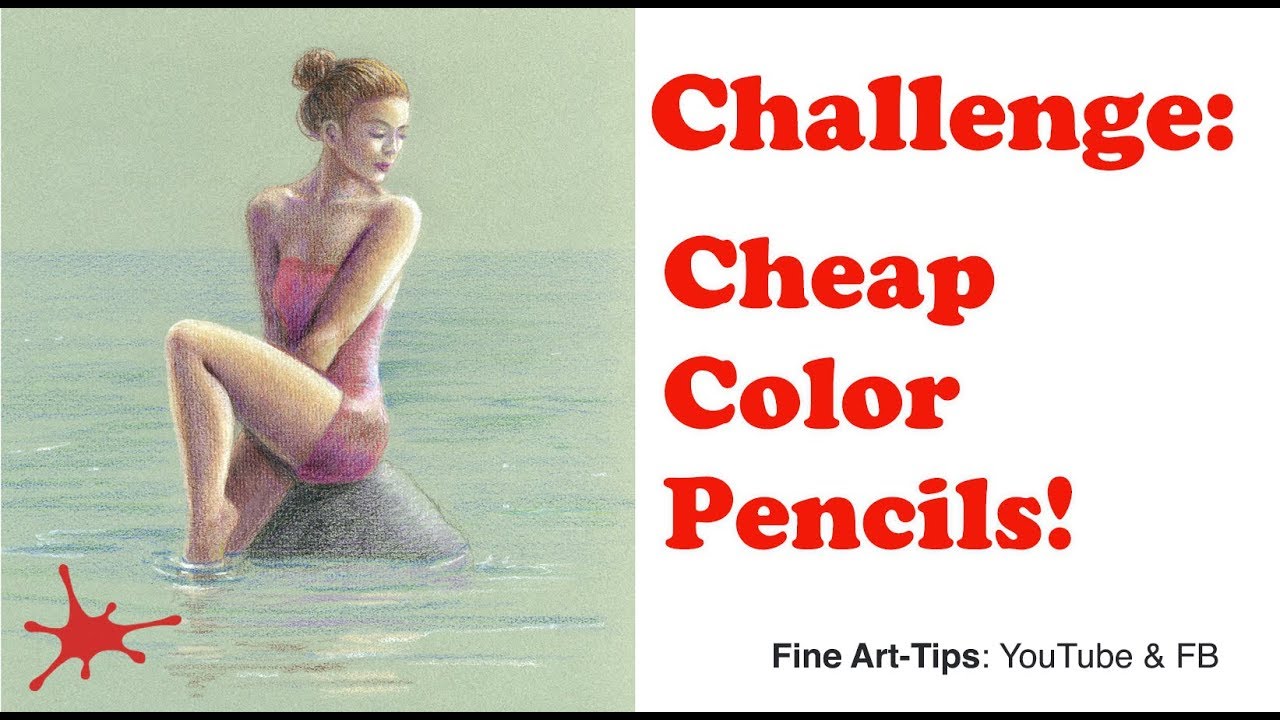 ⁣Challenge: Drawing With Cheap Color Pencils - A Woman