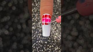 Red & Pink Melting Snake Print Nail Art 🔴💓 So Satisfying To Watch 💅🏽 #Nails