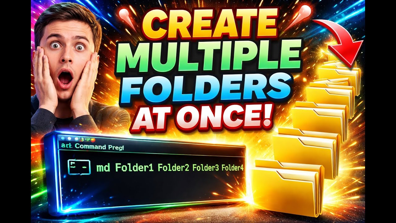 How to Create Multiple Folders at Once Using CMD | Fast Windows Trick 💻