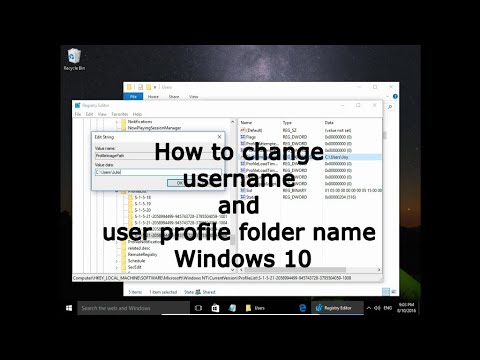 How to change username and user profile folder name Windows 10