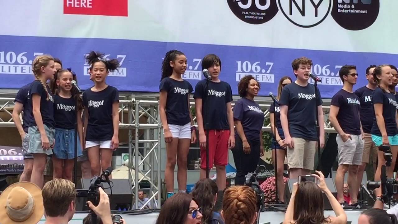 MATILDA cast sings "Revolting Children" at Broadway in ...