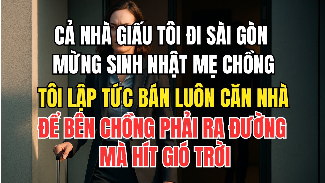 Cả nhà giấu tôi đi Sài Gòn mừng sinh nhật mẹ chồng, tôi lập tức bán luôn căn nhà, để bên chồng phải