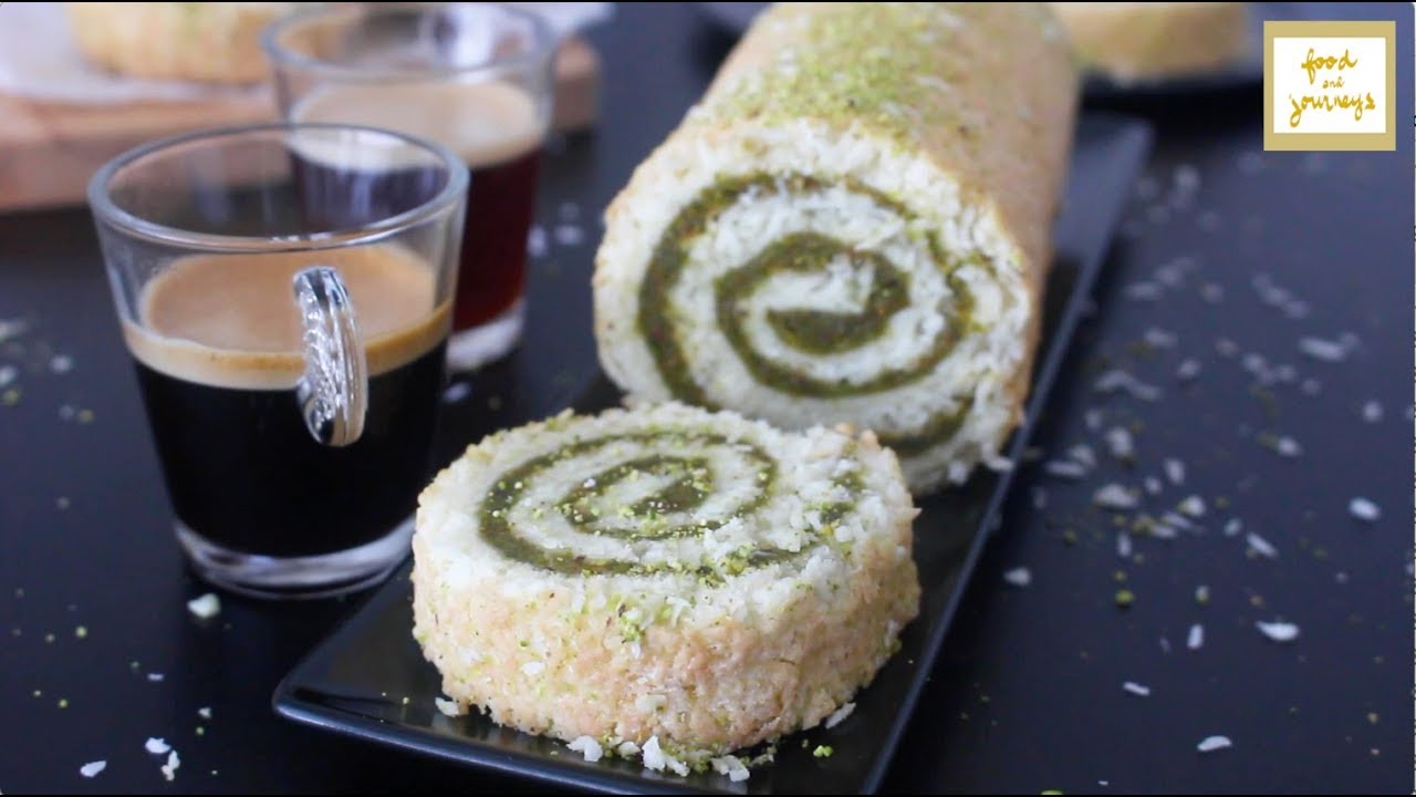 Coconut & Pistachio Cake Roll YouTube