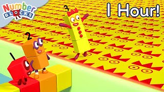 finish the pattern 1 hour compilation 123 learn to count fun numberblocks