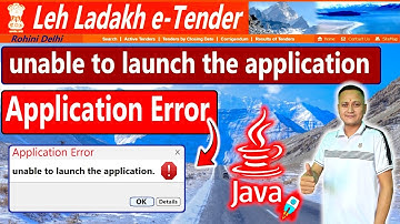 Ladakh e Tender | JAVA Application Error | unable to launch the application | #dsc_guru2023