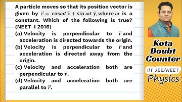 A particle moves so that its position vector is given by, where is a constant. Which of the follow