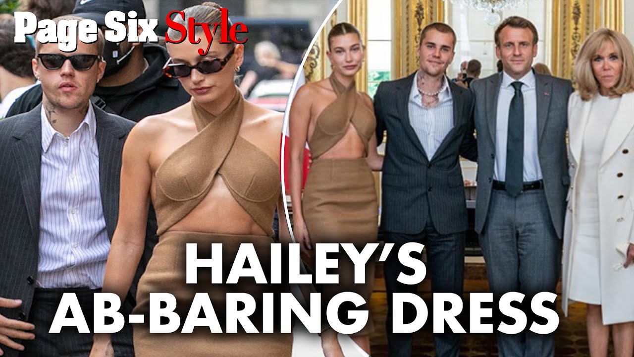 Hailey Bieber's LaQuan Smith Cutout Dress in Paris