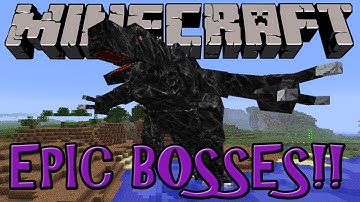 Minecraft Mod Review: EPIC BOSSES!! - Mothra, The Kraken, Mobzilla! (Orespawn Mod)