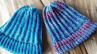 BEGINNER Loom Knit Adult Ribbed Hat screenshot 5