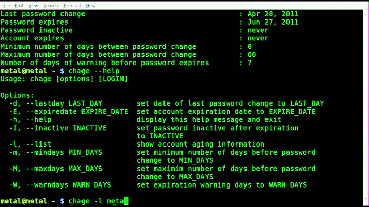 Force Password change on Next Login - BASH - Linux