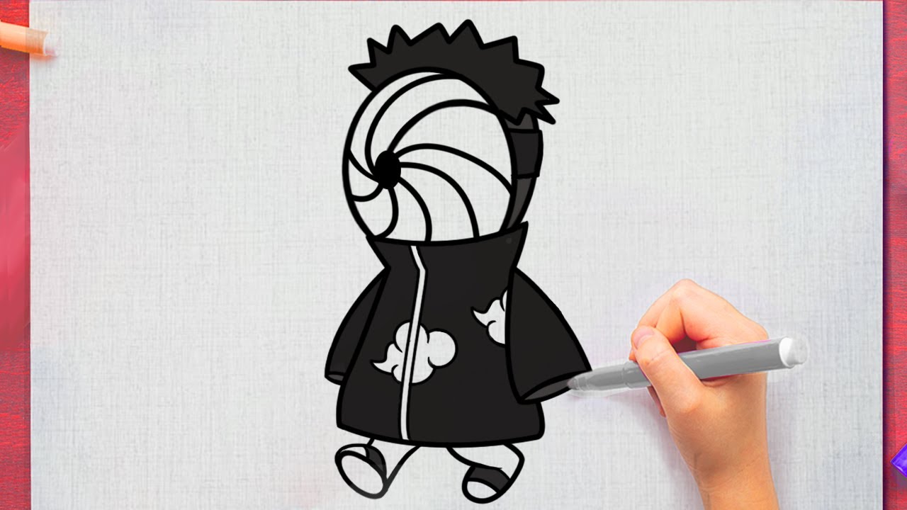 TUTORIAL COMO DESENHAR o OBITO CHIBI passo a passo 