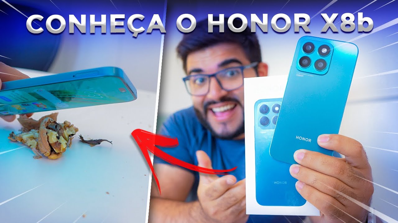 CHEGOU! Honor X8B é SUPER RESISTENTE, bonitão e parece IPhone 15 Pro max! Unboxing e testes