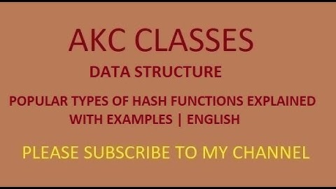 Hashing - Different Hash Functions with Proper Illustrations | ENGLISH
