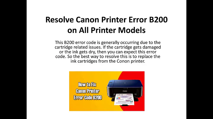 Fix Canon Printer Error B200 | Canon Error B200 | Printer Error B200