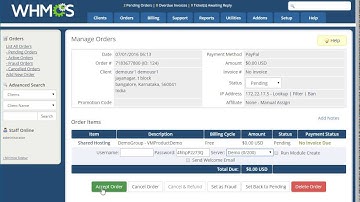 VM Request from the VMUnify Client Control Panel in WHMCS