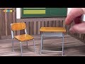 DIY Miniature School Desk and Chair　ミニチュア学校机と椅子作り