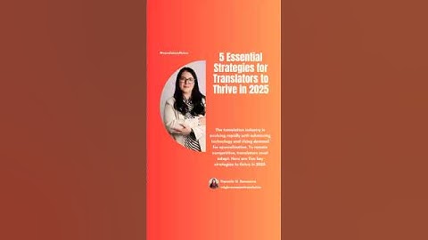 5 Essentials Strategies for Translators to Thrive in 2025 and beyond talk is coming to YouTube soon
