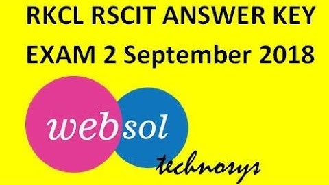 RKCL RSCIT ANSWER KEY 2 SEP 2018