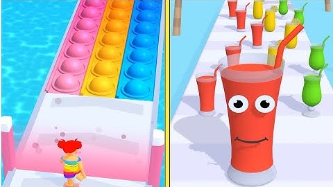 Pop It Run Vs Juice Run going balls All levels gameplay walkthrough Android ios