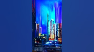 😎🖌️ Timelapse AI Cyberpunk Rendition of LA #Shorts #AI #shortsvideos
