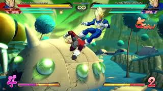 DBFZ Ssj Vegeta mix ups + blockstrings with Majin Buu a and Ssj Goku B