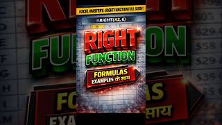 How to use the RIGHT formula in Excel #excel #formula #exceltricks