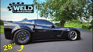 Twin Turbo C6 Z06 Gets Some Traction! Weld Drag Pack!