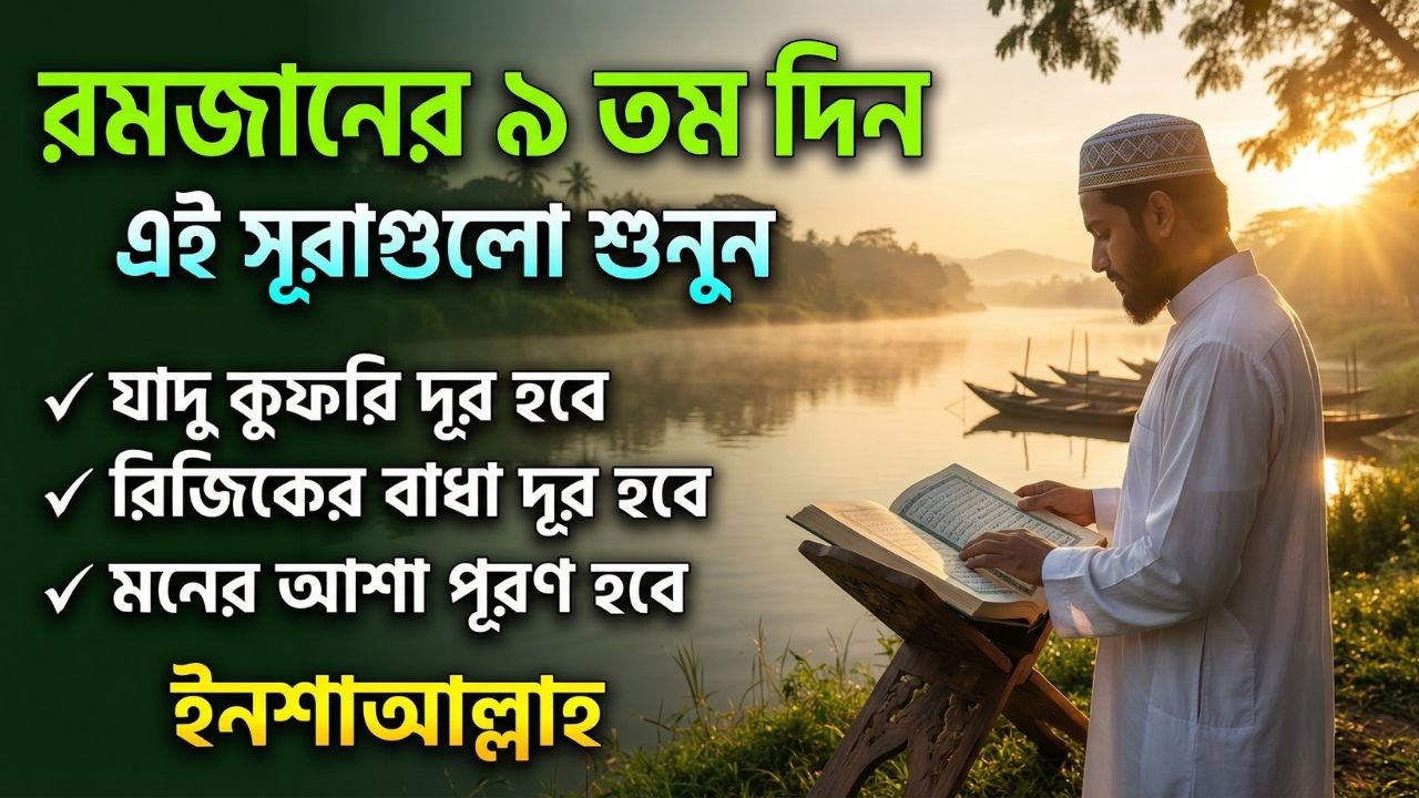আজ পবিত্র রমজানের ৯ তম - জীন, ভুত, রোগ, দুশ্চিন্তা, বদনজর, রিজিকের বাধা দুর হবে ইনশাআল্লাহ