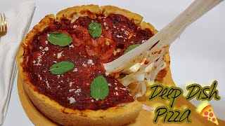 بيتزا  ديب ديش شيكاغو ?? بجبنة تشد بعيييييد | Deep Dish Chicago !