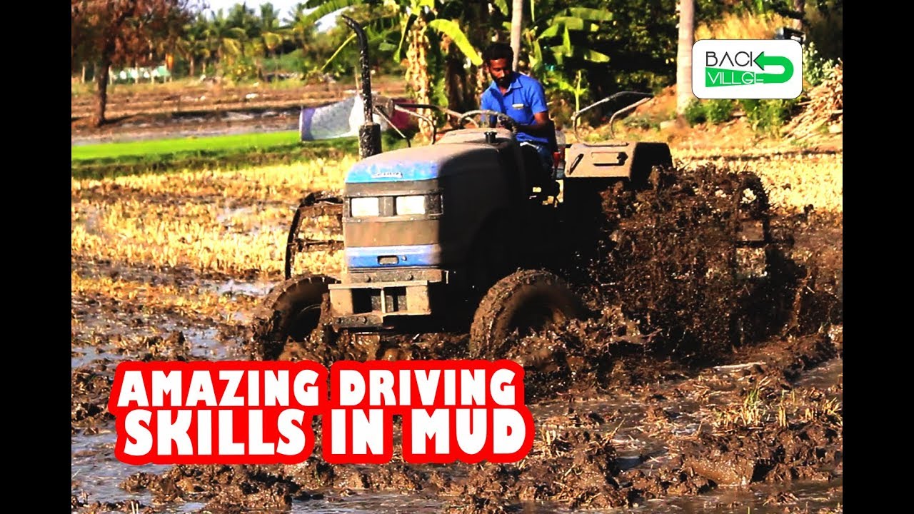 Excellent Tractor Driving Skills On Mud How to Drive Tractor In Mud