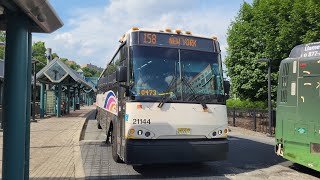 New Jersey Transit: 2021 MCI D4500CT 21144 On The 158 Leaving Port Imperial Ferry