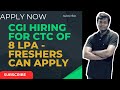 CGI HIRING FOR CTC OF 8LPA #hiringalert #offcampusdrive #jobsearch #jobs